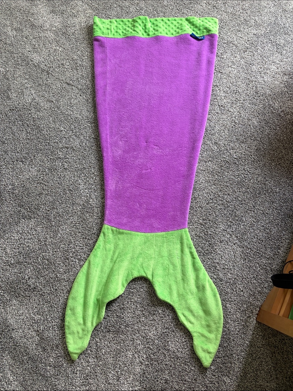 Kids Mermaid Tail One-Piece Blanket - Purple & Green